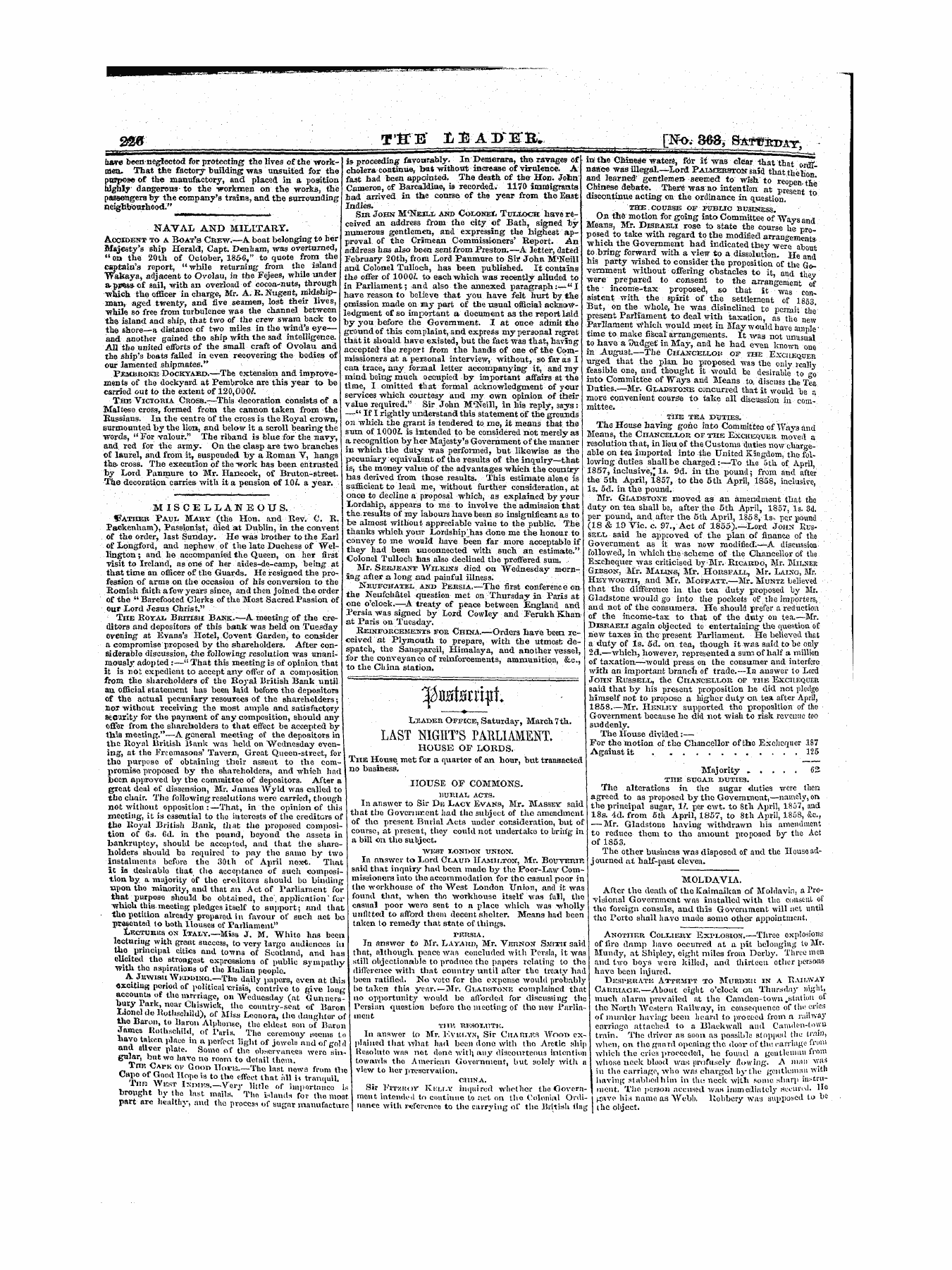 Leader (1850-1860): jS F Y, 1st edition - Untitled Article