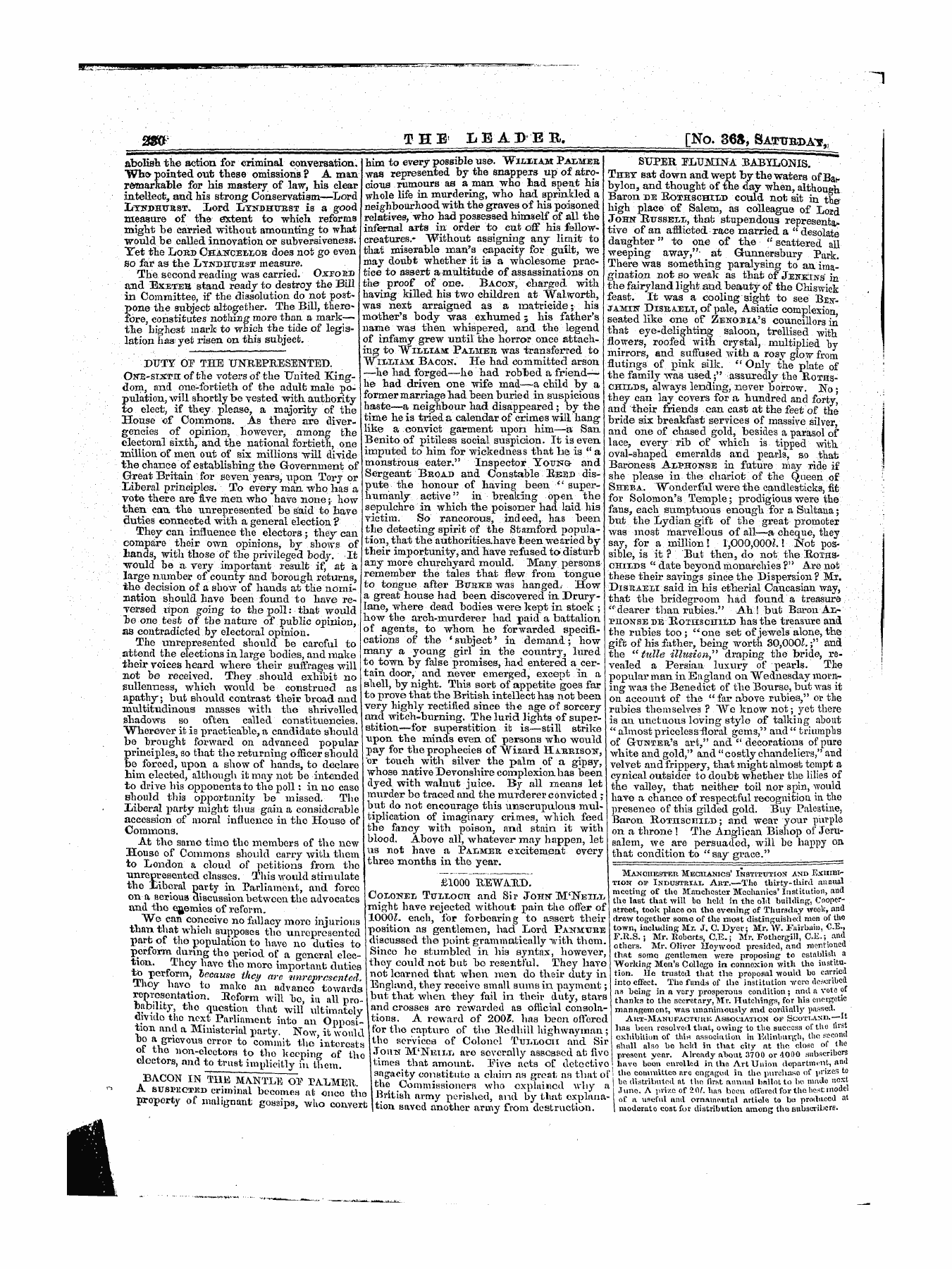 Leader (1850-1860): jS F Y, 1st edition - Untitled Article