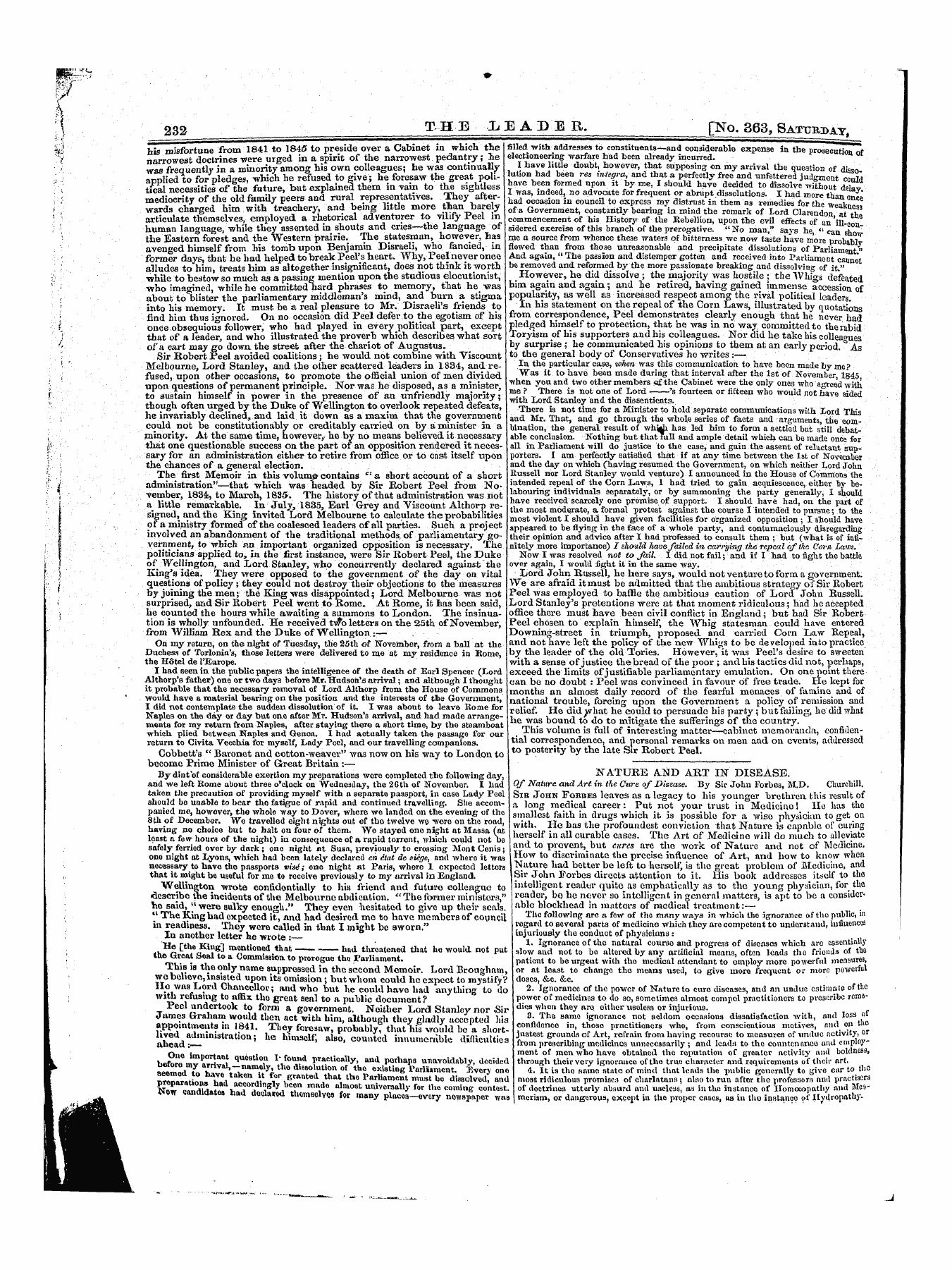 Leader (1850-1860): jS F Y, 1st edition - Untitled Article