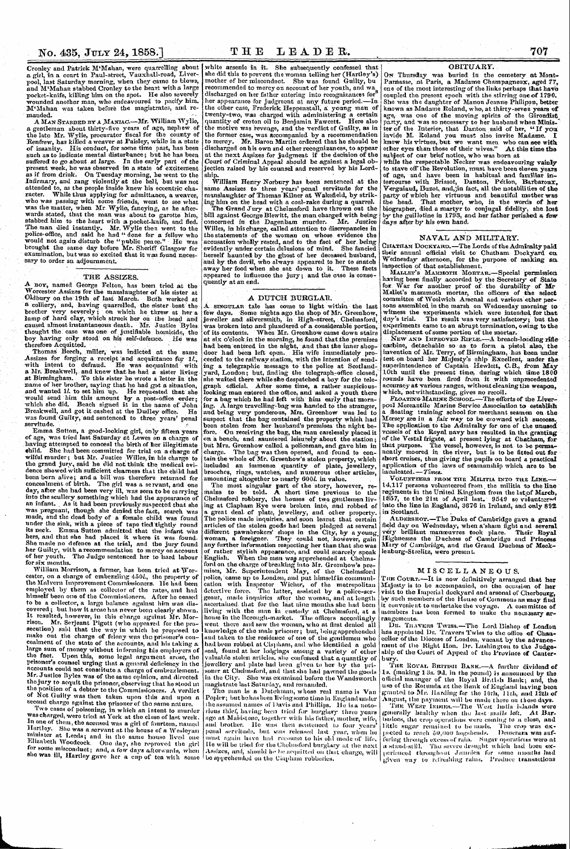 Leader (1850-1860): jS F Y, 1st edition - Untitled Article