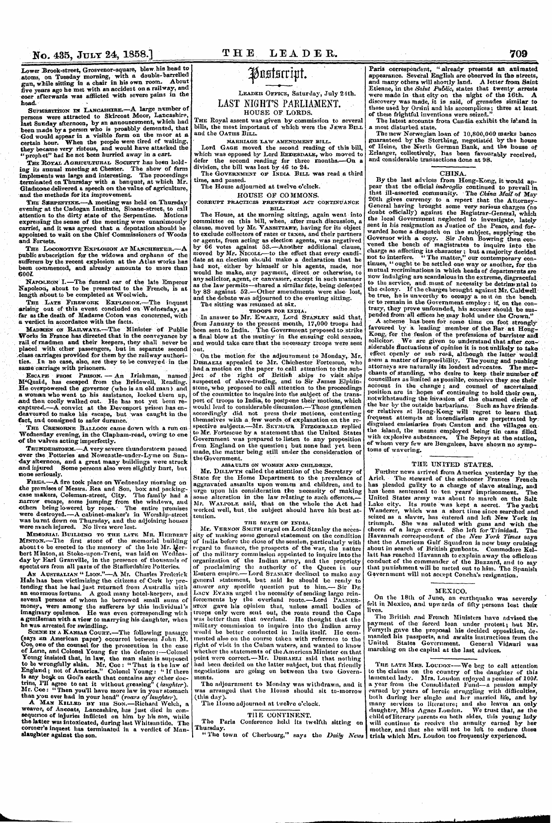 Leader (1850-1860): jS F Y, 1st edition - Untitled Article