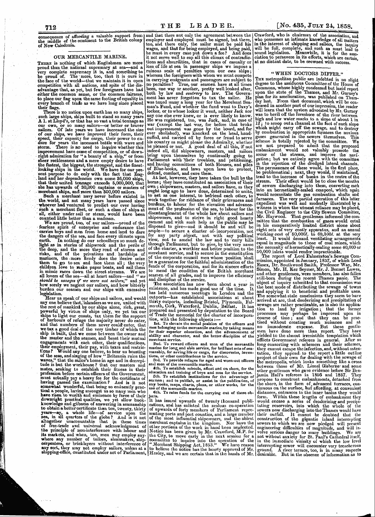 Leader (1850-1860): jS F Y, 1st edition - Untitled Article