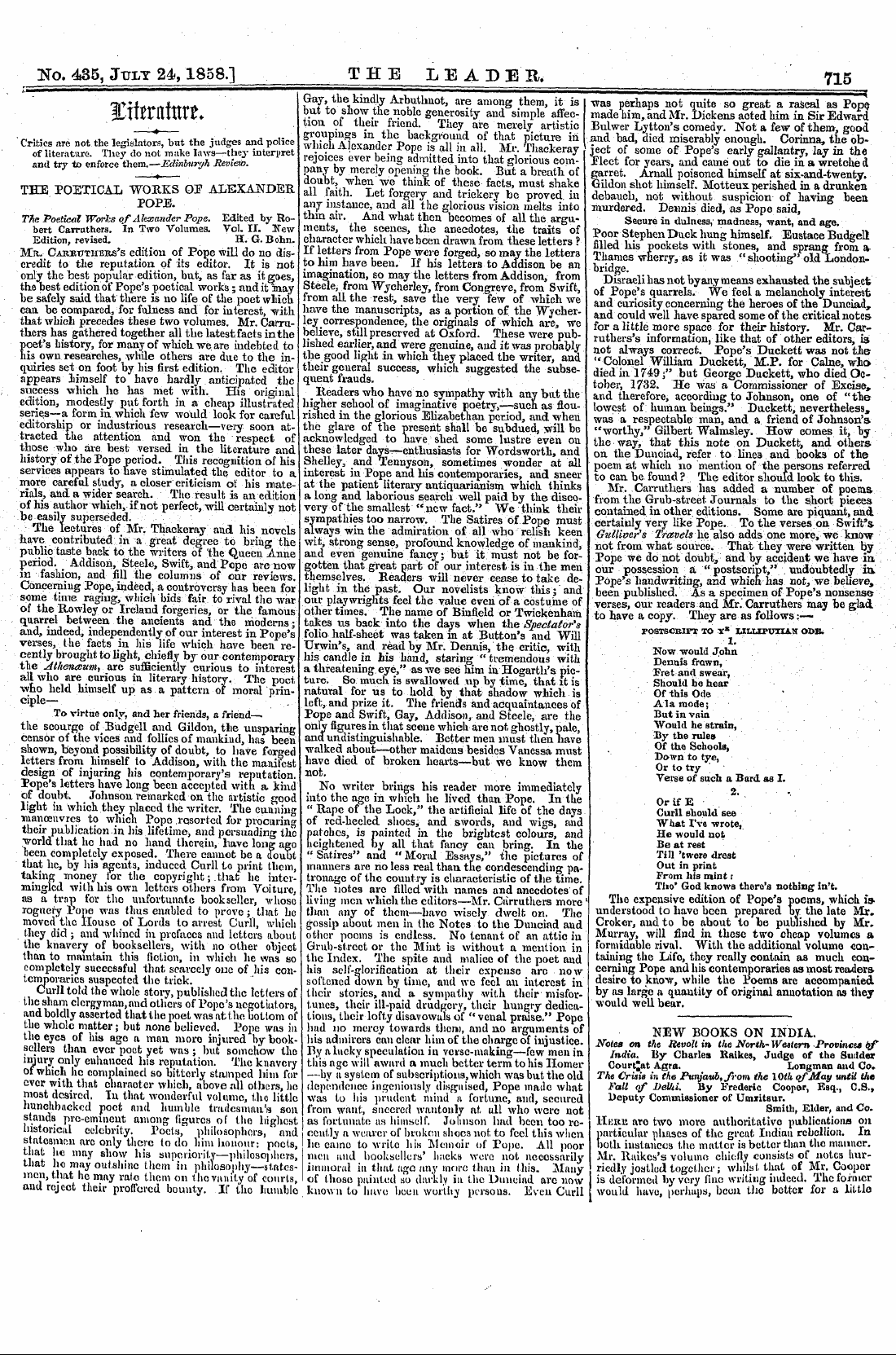 Leader (1850-1860): jS F Y, 1st edition - Untitled Article