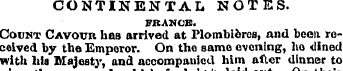 CONTINENTAL NOTES. FRANCE. Count Cavottu...