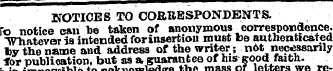 KOTICES TO COBJtESPONDENTTS. fo notice c...