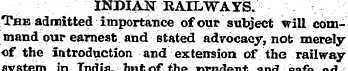 INDIAJsr RAILWAYS. The admitted importan...
