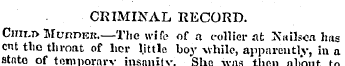 CRIMINAL RECORD. Cmi.r> Murdkr.—The wife...
