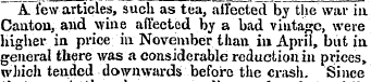A few articles, such as tea, affected by...