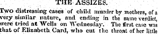 THE ASSIZES. Two distressing cases of ch...