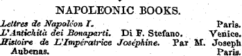 NAPOLEONIC BOOKS. JLettres de Napoleon I...