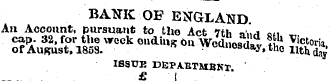 BANK OF ENGLAND. An Account, pursuant to...