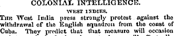 COLONIAL INTELLIGENCE WEST IS DIES. Tub ...
