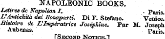NAPOLEONIC BOOKS. Lettres de Napoleon I....
