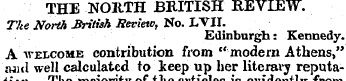 THE NORTH BRITISH REVIEW. The North Brit...