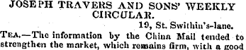 JOSEPH TRAVERS AND SONS' WEEKLY CIKCULAK...