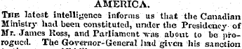 AMERICA. The latest intelligence informs...