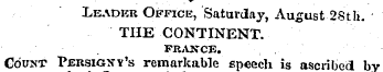 Leadkr Office, Saturday, August 2Sth. TH...