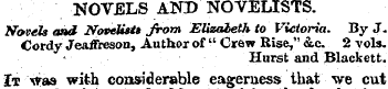 KOVELS AND NOVELISTS. Novels emd Novelis...