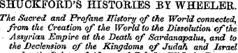 SHUCKFORD'S HISTORIES BY WHEELER. The Sa...