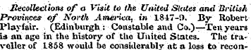 Recollections of a Visit to the United S...