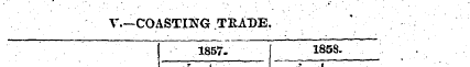 V.—COASTING TRADE. 1857. "~~~ 1858. ~~~ ...