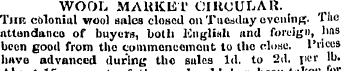 WOOL MARKET CIRCULAR. Tim colonial wool ...