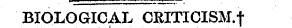 BIOLOGICAL CRITICISM, f
