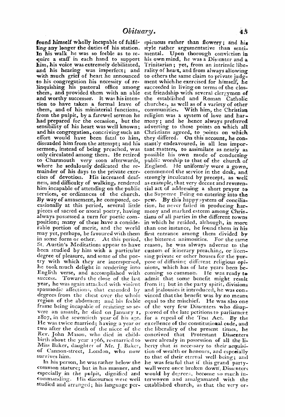 Monthly Repository (1806-1838) and Unitarian Chronicle (1832-1833): F Y, 1st edition: 45