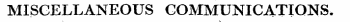 MISCELLANEOUS COMMUNICATIONS.