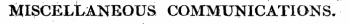 MISCELtANEOUS COMMUNICATIONS;