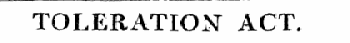 TOLERATION ACT.