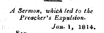 A: Sermon % which led to the Preacher*s ...