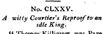 No. CLXXV. A witty Courtier s Reproof to...