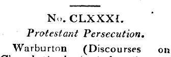 N>. CLXXXL Protestant Persecution* Warbu...