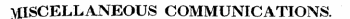 MISCELLANEOUS COMMUNICATIONS.