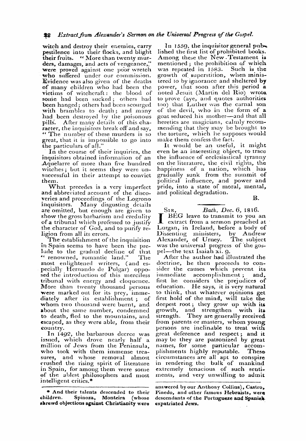 Monthly Repository (1806-1838) and Unitarian Chronicle (1832-1833): F Y, 1st edition: 22