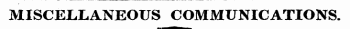 MISCELLANEOUS COMMUNICATIONS. ^^^^