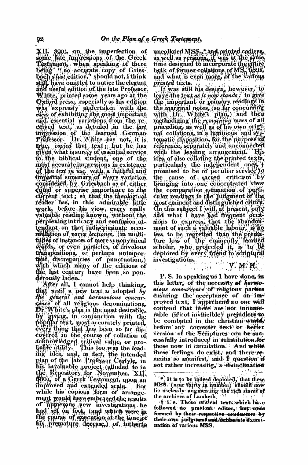 Monthly Repository (1806-1838) and Unitarian Chronicle (1832-1833): F Y, 1st edition - Untitled Article