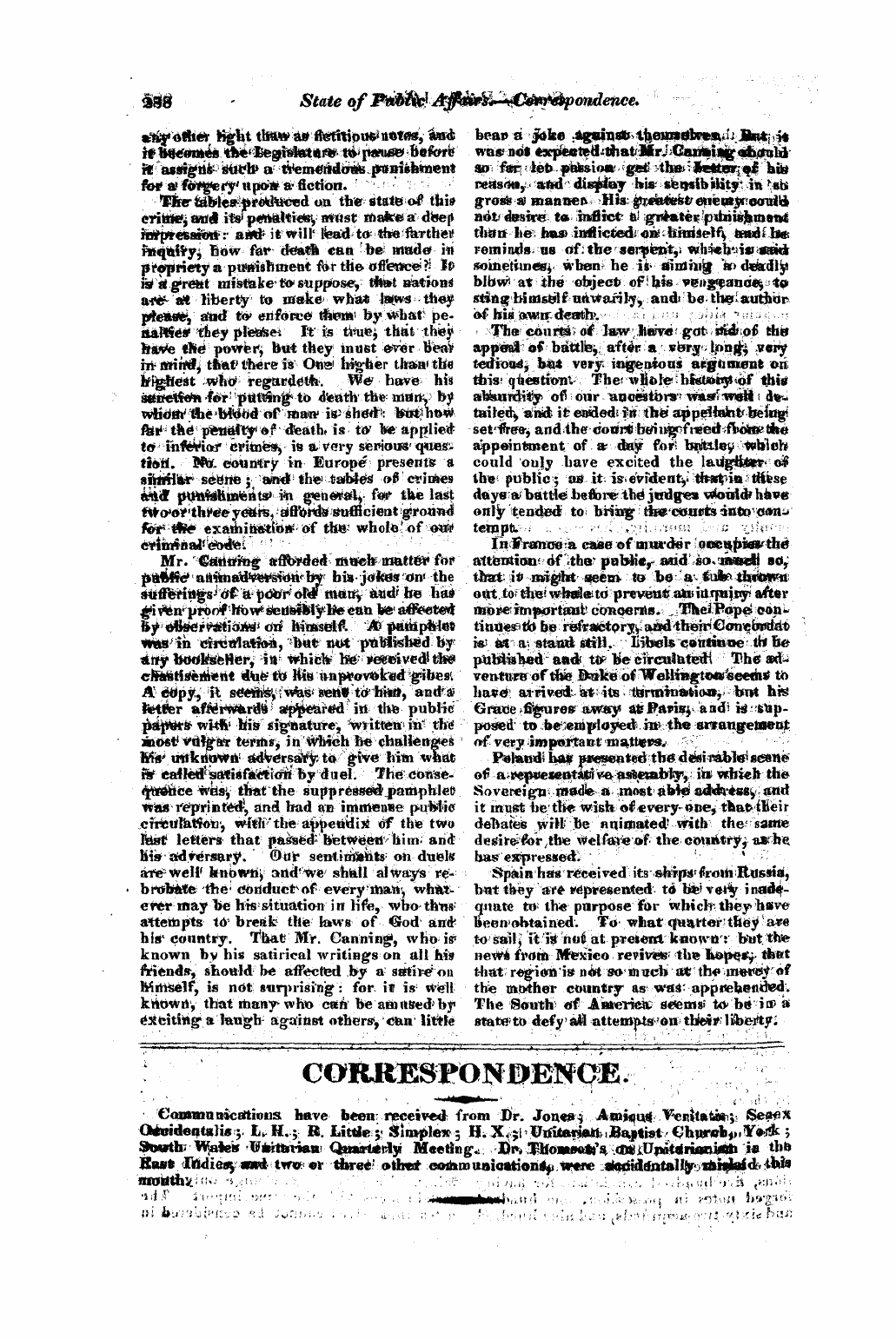 Monthly Repository (1806-1838) and Unitarian Chronicle (1832-1833): F Y, 1st edition - Untitled Article