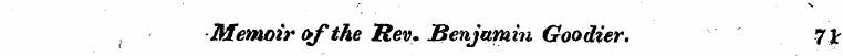 ¦ ¦ ' s / Memoir of the Rev. Benjamin Go...
