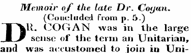 Memoir of the late Dr. Coy an. (Conclude...