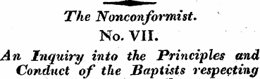 The Nonconformist. No. VII. An Inquiry i...