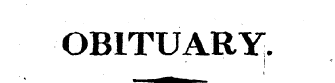 — OBITUARY. I i