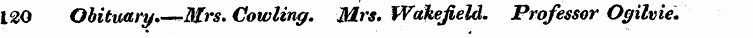 1 120 Obituary.—~Mr$. Cowling. Mrs. Wake...