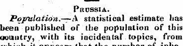 Prussia. Population.—^ A statistical est...