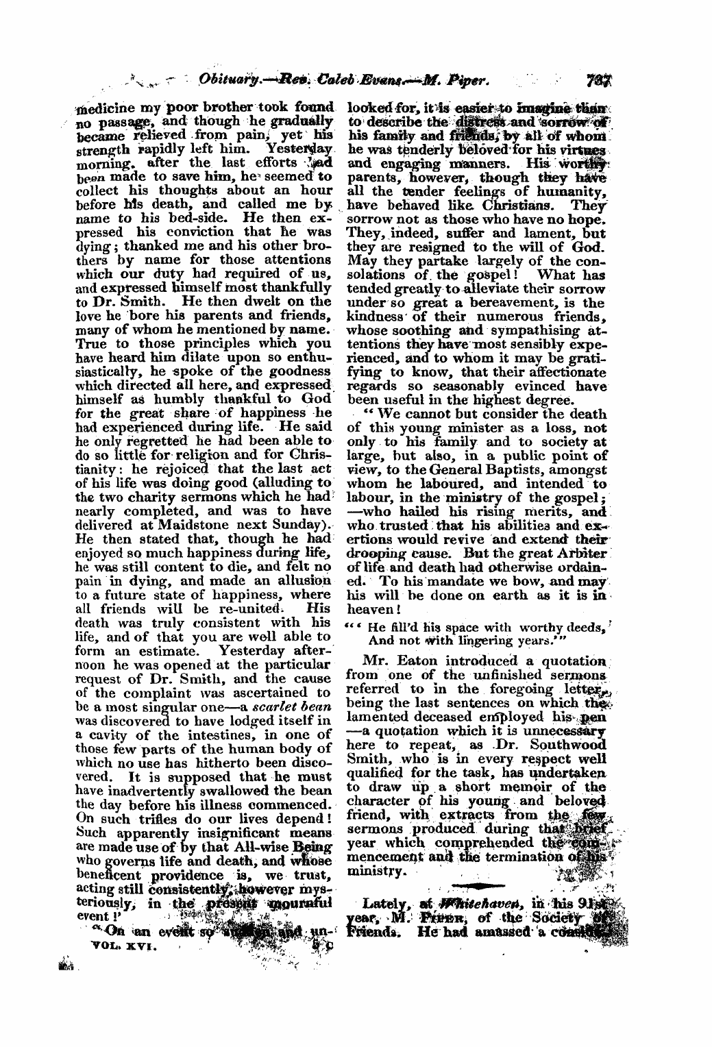 Monthly Repository (1806-1838) and Unitarian Chronicle (1832-1833): F Y, 1st edition - Untitled Article