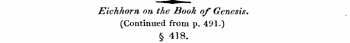 Eichhorn on the Book of Genesis. (Continued from p. 491.) § 418.