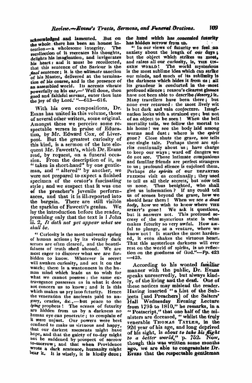 Monthly Repository (1806-1838) and Unitarian Chronicle (1832-1833): F Y, 1st edition - Untitled Article