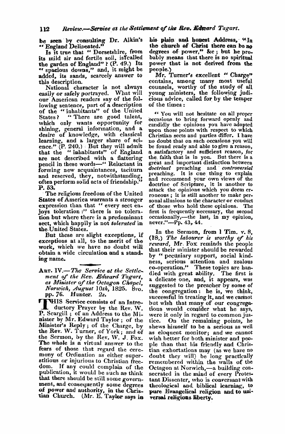 Monthly Repository (1806-1838) and Unitarian Chronicle (1832-1833): F Y, 1st edition - Untitled Article