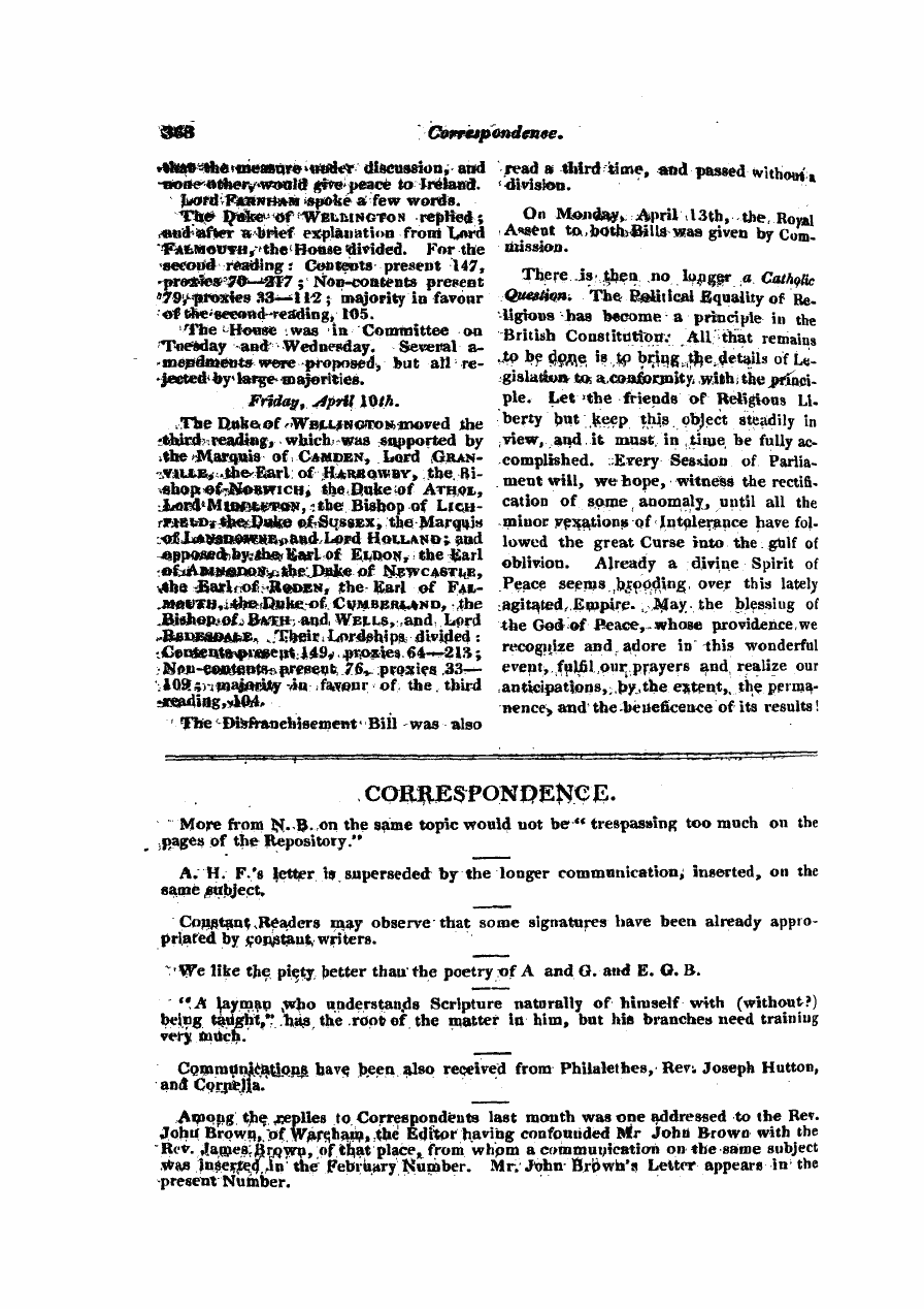 Monthly Repository (1806-1838) and Unitarian Chronicle (1832-1833): F Y, 1st edition - Untitled Article